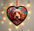 Cockapoo Stained Glass Effect Heart Suncatcher